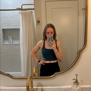 Teal Sleeveless Crop Top with built in bra - All in Motion